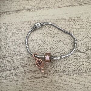 Pandora Silver Bracelet with Pink Accents